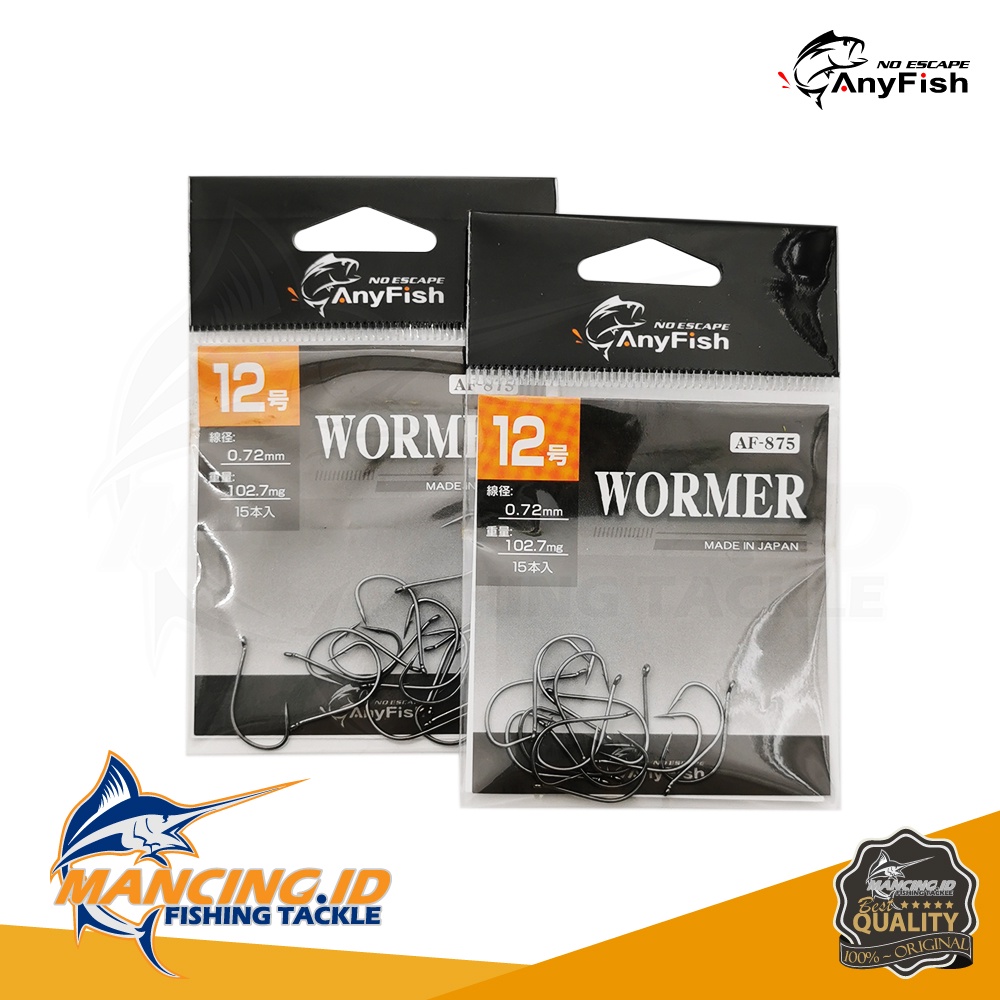 Anyfish WORMER AF-875 carbon Hook Kail Pancing Lubang Tajam Kuat