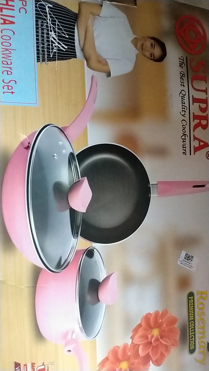 5pcs Cookware Set Supra Lavender / Panci Renatta Anti Lengket Teflon / Dahlia Set Supra