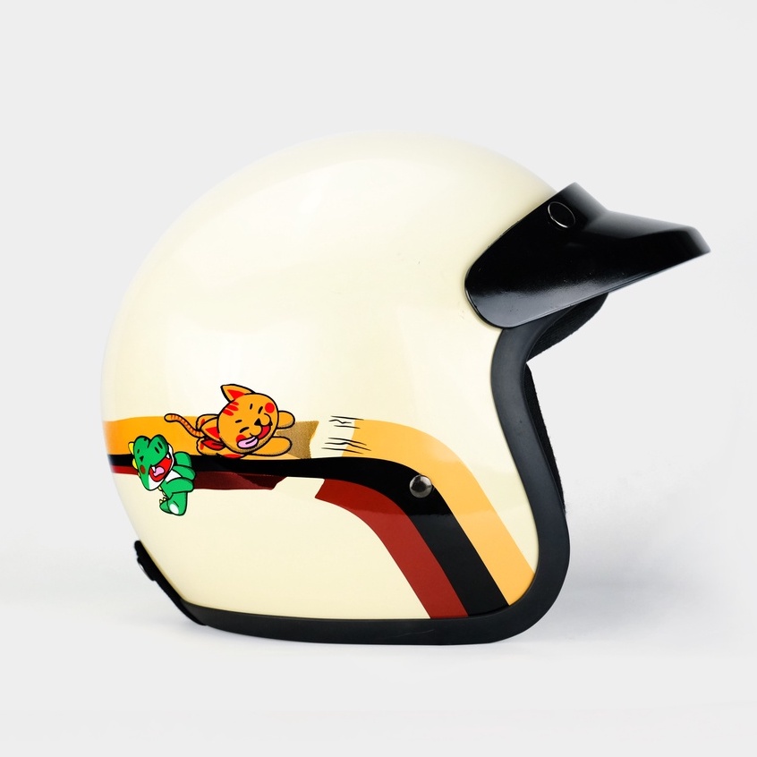 CRSL Gengs Riders Helmet Cream | Rider Series | Helm Retro SNI | Helm Vintage Pria Wanita