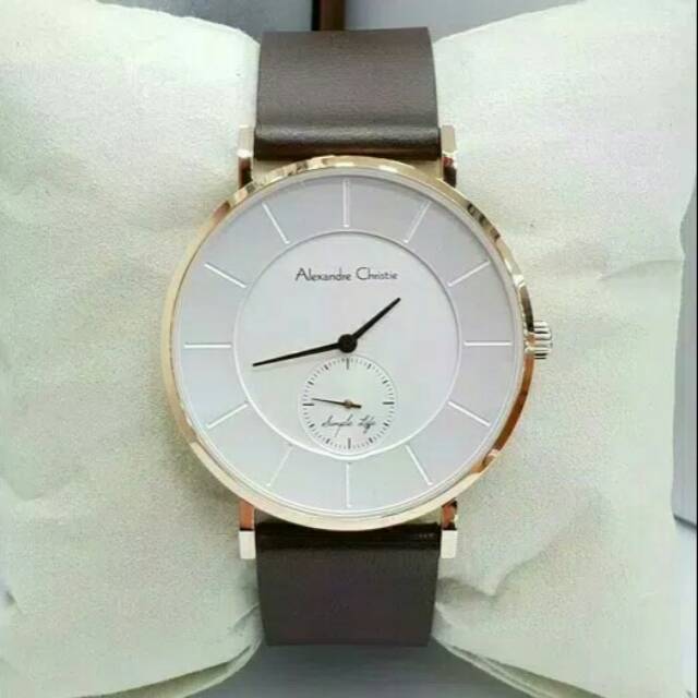 JAM TANGAN PRIA ALEXANDRE CHRISTIE AC 8484 ROSEGOLD WHITE