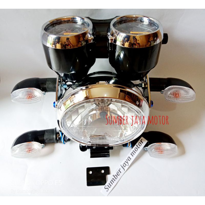 komplit lampu depan rx king new 2008 bulat berikut breket speedometer dan 4pcs sen-1