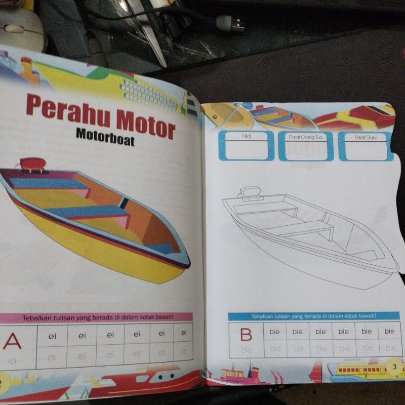 buku seri paud mewarnai trasportasi full colour 32 halaman 19x27cm