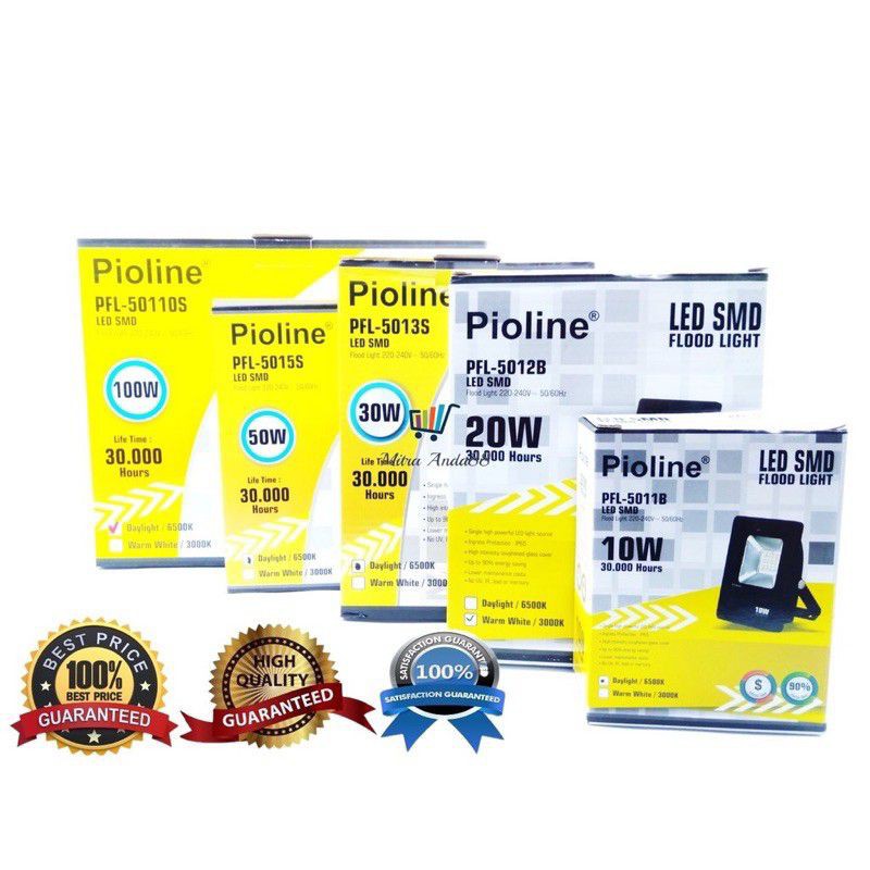 PIOLINE LAMPU LED SOROT 50w - 100w / FLOODLIGHT / LAMPU LAPANGAN / LAMPU TAMAN / LAMPU INDOR OUTDOOR