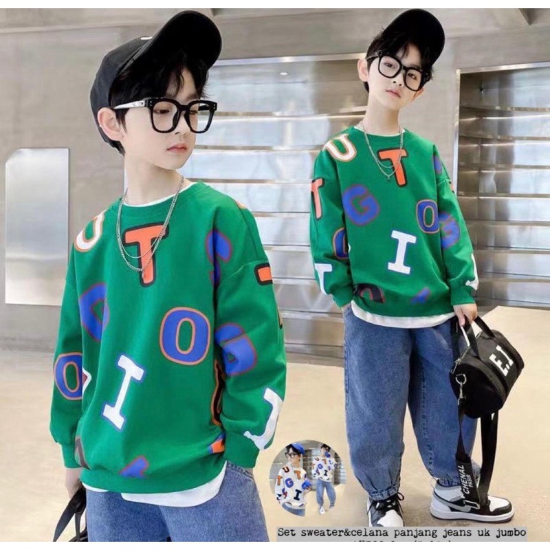 setelan anak import premium/sweater korea/sweater anak import/sweater gaul/adlv