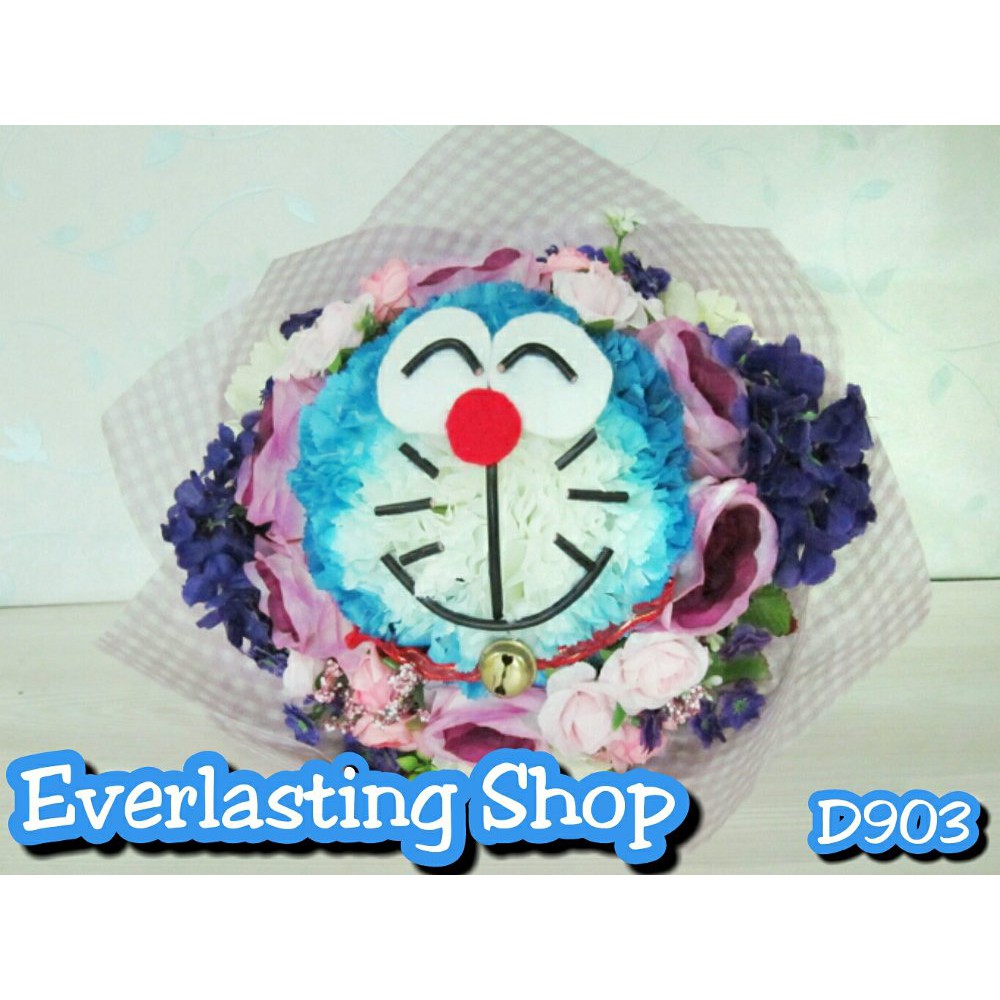 Bucket Doraemon D903 Buket Bunga Boneka Bouquet Wedding Wisuda Engaged Proposed Valentine Anniversa