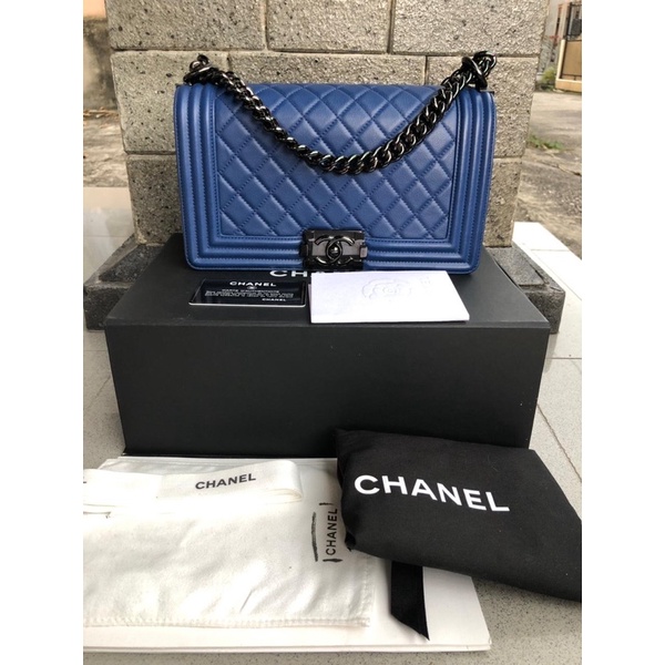 Chanel boy medium (25) limited fonce