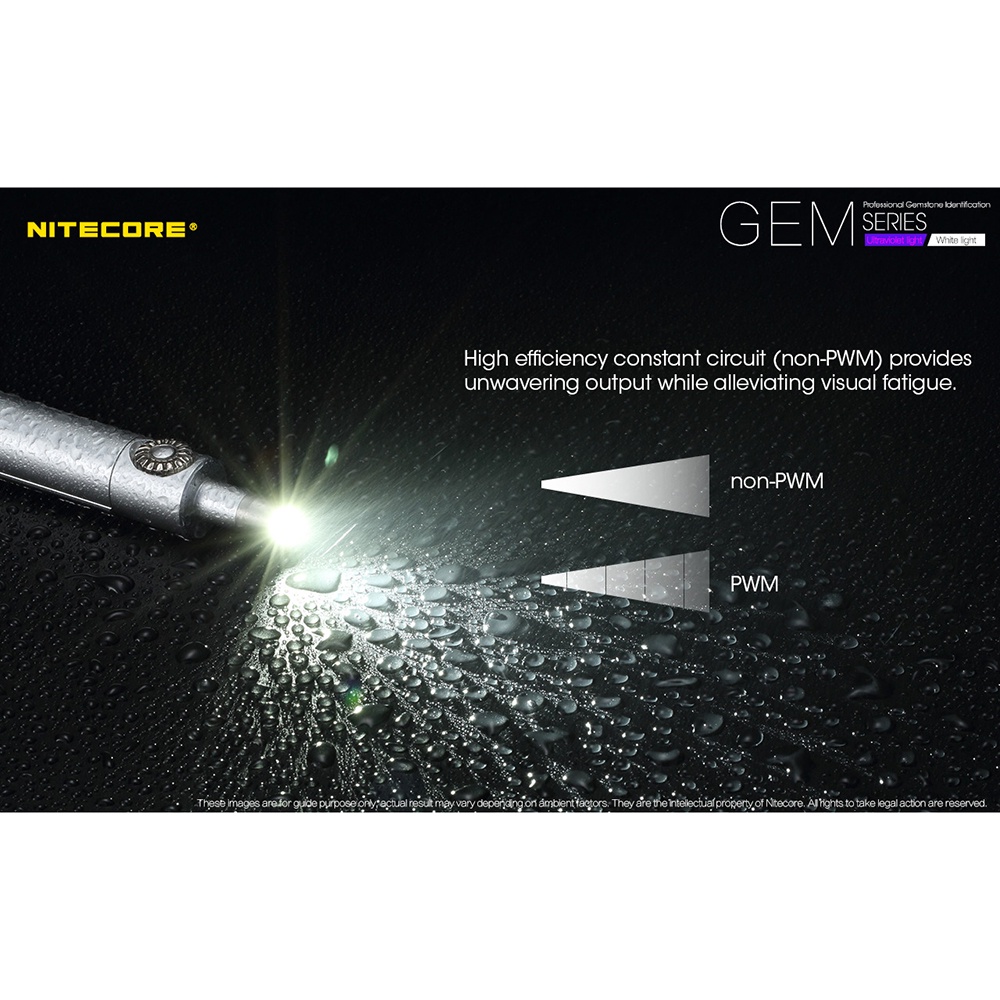 Nitecore GEM8 Senter Indentifikasi Batu Mulia Gemstone XP-L HI V3 500 Lumens - Silver