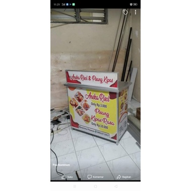 gerobak meja lipat booth portable