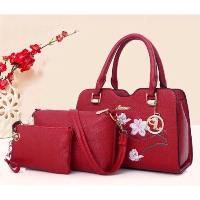 (COD)Hand Bags Kahiyang 3in1 Tas Wanita Fashion Korea