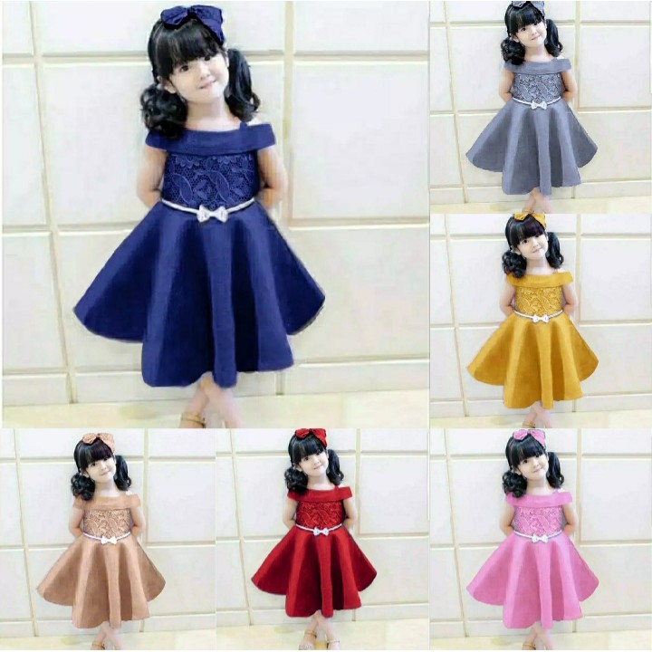 *[RXFK] Dress Cecilia Basic / Dress Anak Perempuan / Baju Dress Elegant / Dress Anak Cantik