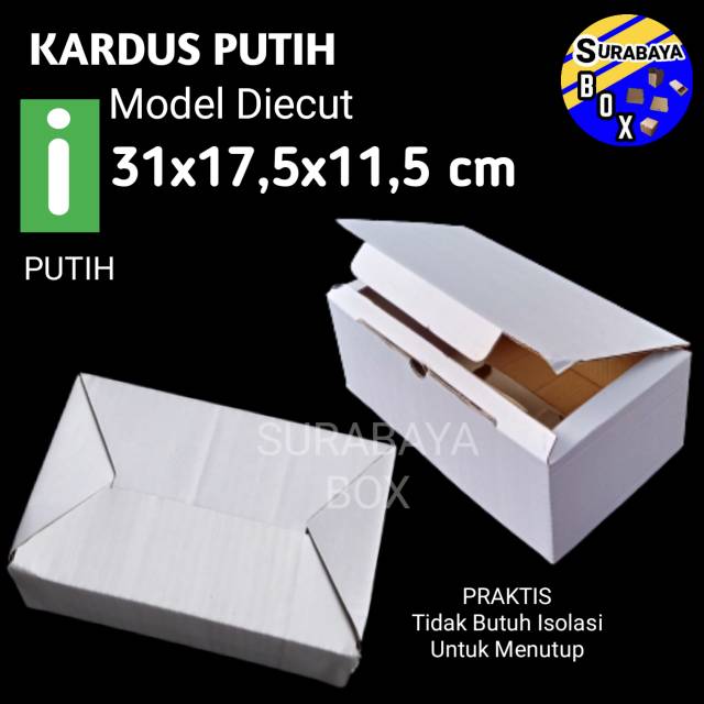 

KARDUS i PUTIH 31x17.5x11.5cm BOX DUS KARTON BOX KOTAK SEPATU PACKING