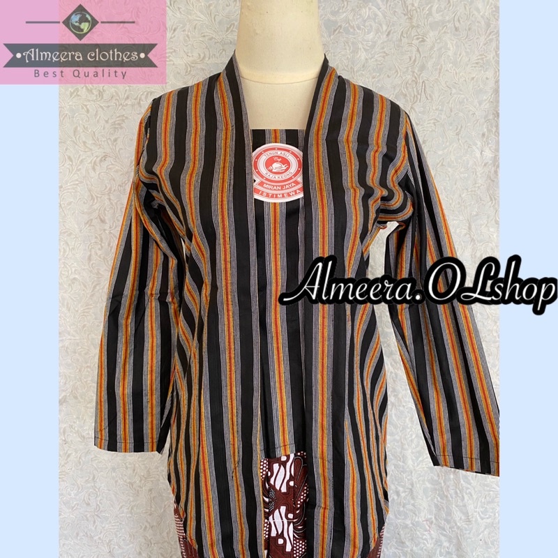 kebaya lurik alusan warna hitam raja keong istimewa