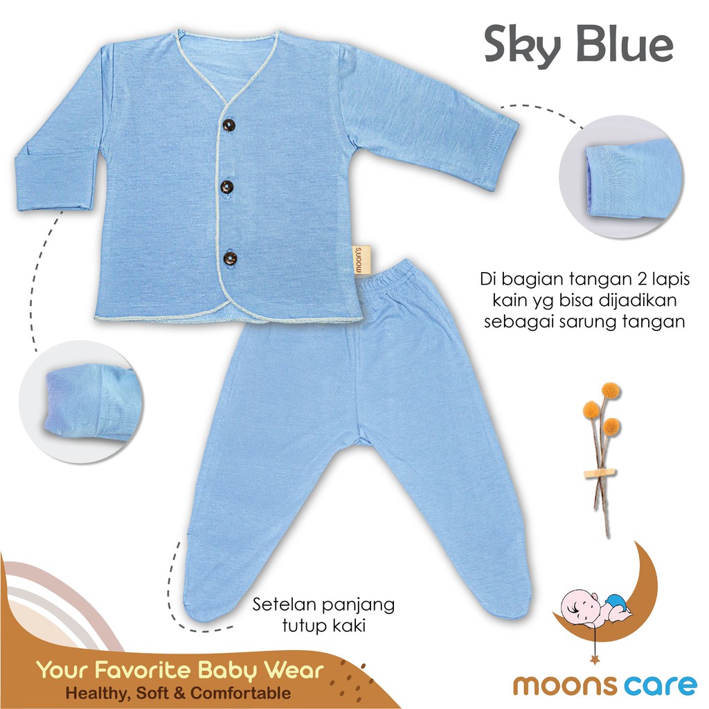 NEWBORN MOONS STELAN PANJANG TUTUP KAKI POLOS BARU LAHIR STELAN BAJU BARU LAHIR BAJU BAYI BAJU BABY