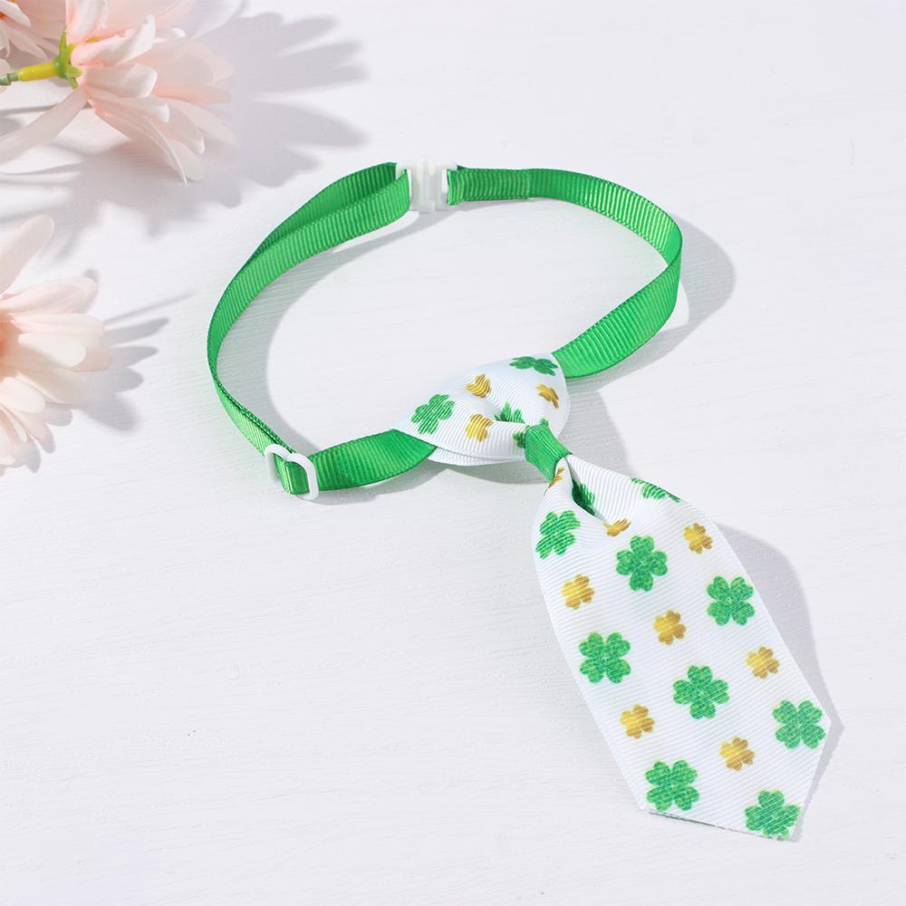 Solighter Pet Bow Ties Clover St. Patrick Day Perawatan Hewan Peliharaan Kucing Anjing