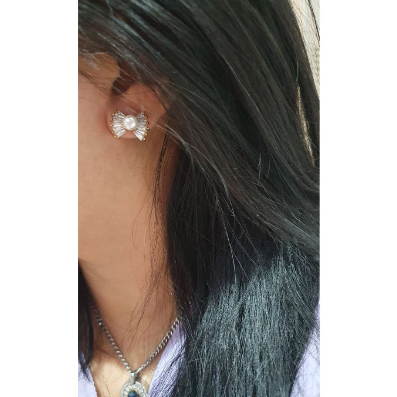 Anting Silver925 Perak Premium Quality Mata kilau Anti Karat anti alergi anting premium N-153