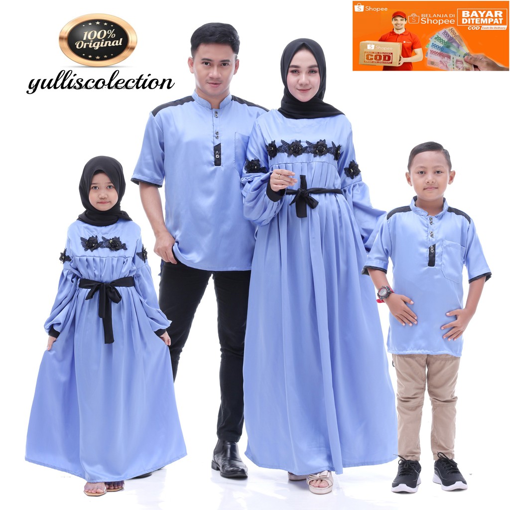 baju muslim,couple keluarga, sragam keluarga Velvet renda didada ramadhan2021