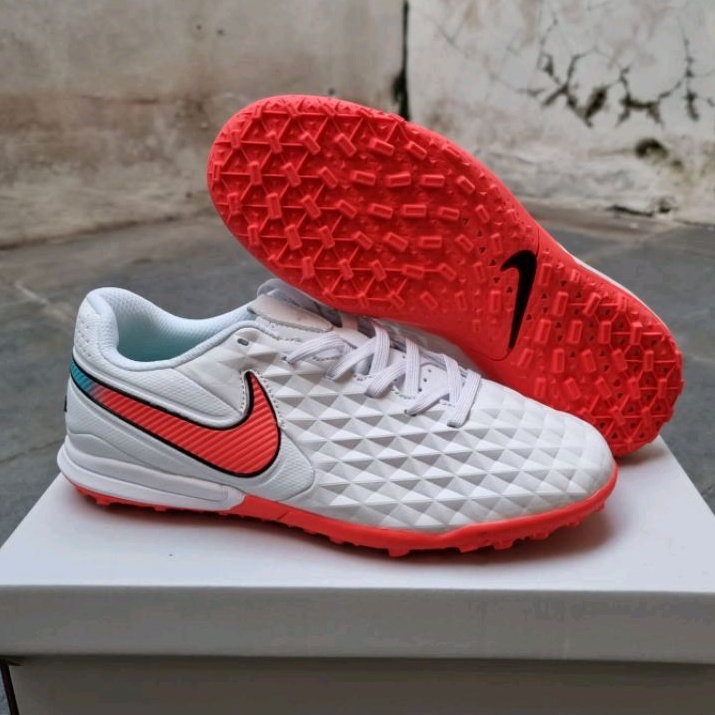 Sepatu Futsal Tiempo Legend8 Pro White Crimson Turf-sepatu futsal-futsal