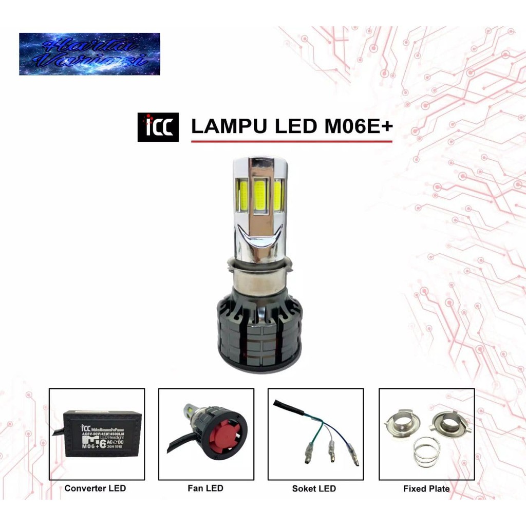 Lampu LED Motor 6 Sisi H6 H4 AC DC 45 Watt ICC Original SUPERTERANG 45 WATT