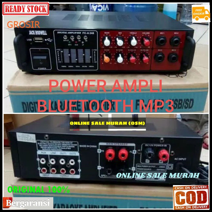 G114 Jack rodwell digital ampli power mixer karaoke ORIGINAL 100% amplifier mixing bluetooth bluetoot usb mp3 musik music audio sound system sistem suara vocal vokal ac dc accu aki bluetot player pro aux car mobil  AC DC BISA BUAT DI MOBIL ATAU RUMAHAN  B