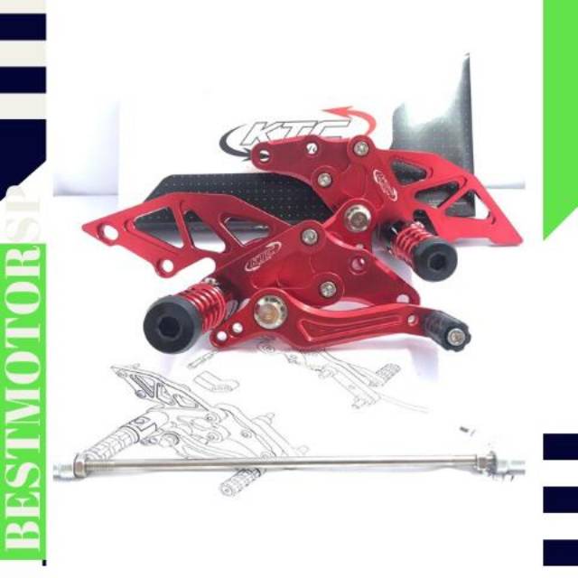 Footstep Underbone Vixion R15 R25 Lipat KTC Full CNC Merah Silver