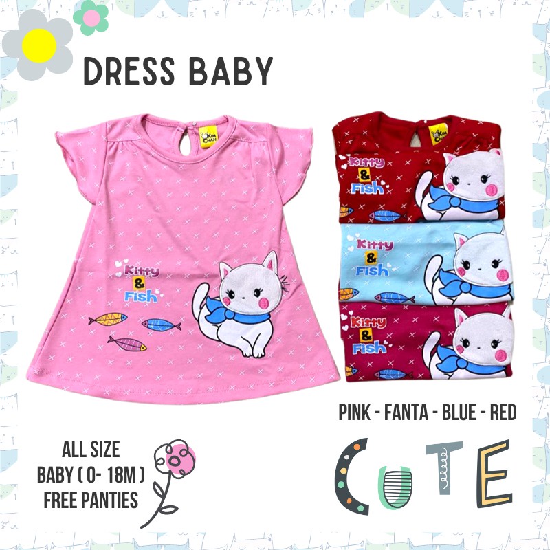 Dress Bayi Cantik / Baju Bayi perempuan terbaru / Baju Baby Model Dress 3-12 bulan