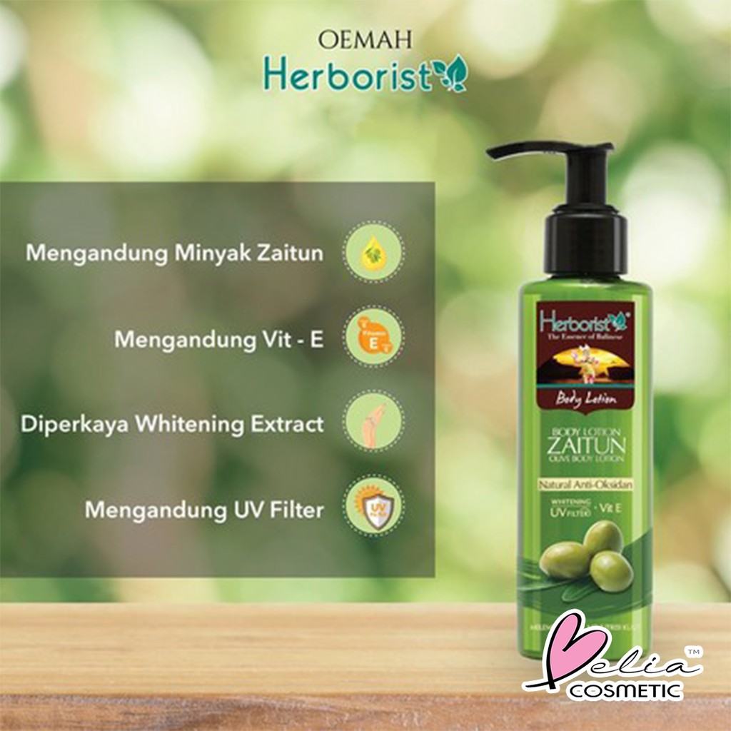 ❤ BELIA ❤ Herborist Body Lotion Zaitun | Coconut | Frangipani | Whitening UV Filter Herboris 145ml