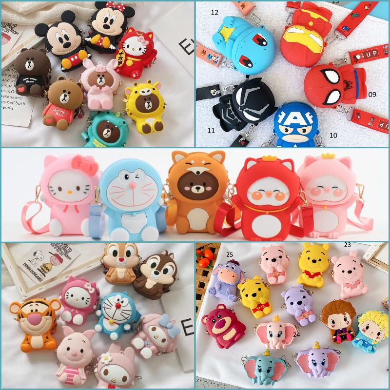 Mikusoo Tas Anak Jelly LED Rubber Silikon Koin Karakter  Lucu Kartun