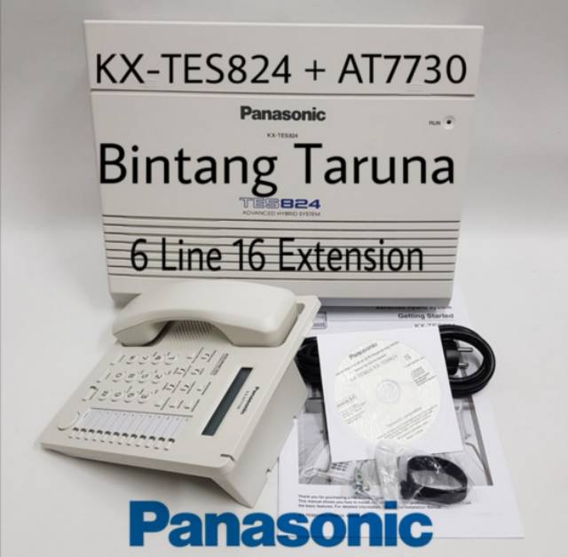 Pabx Panasonic KX-TES824 + Telepon KX-AT7730 (6 Line 16 Ext)