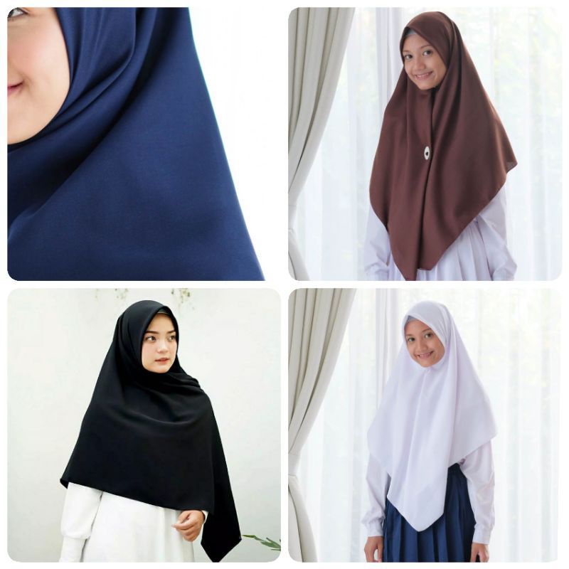 TERMURAH ! KERUDUNG SEKOLAH PRAMUKA DAN PUTIH BAHAN COTTON POLINO PREMIUM AZARA JILBAB HIJAB SQUARE SEGI EMPAT