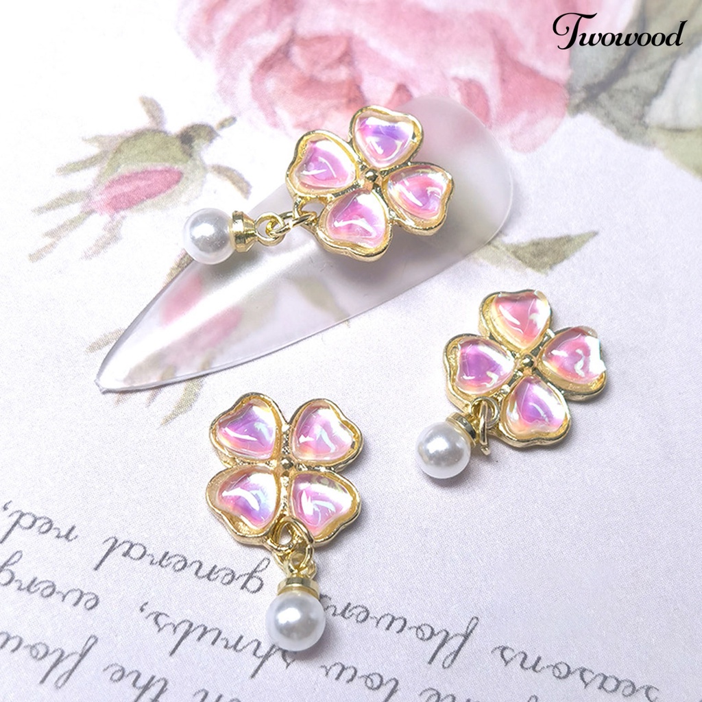 Twowood 3Pcs / Set Ornamen Kuku Mini Bahan Alloy Tahan Lama Untuk Manicure