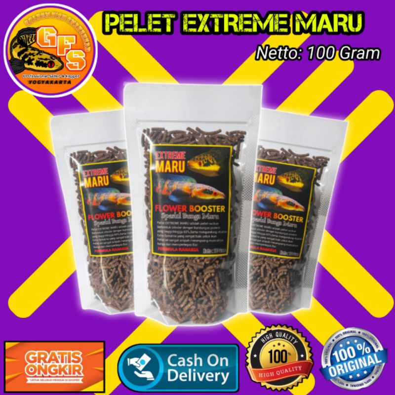 Pakan Channa Maru Booster Bunga Maru 100 Gram-Pelet Extreme Maru