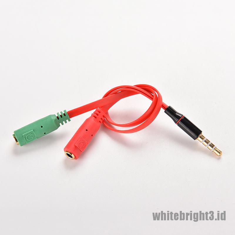 &lt; White3 &gt; Kabel Adapter Splitter Audio AUX 1x3.5mm male Ke 2 Untuk Headphone / Earphone