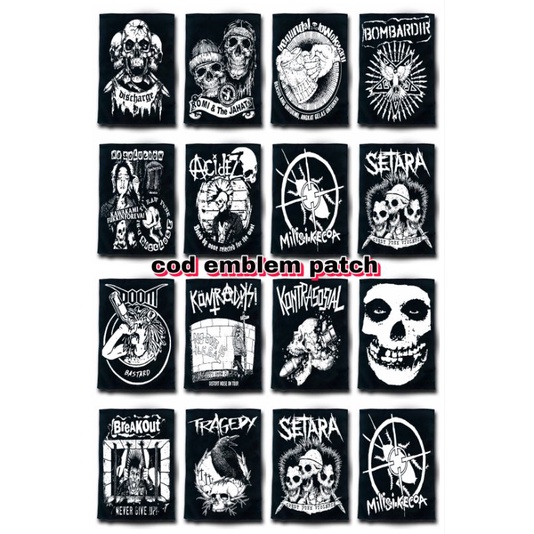 COD EMBLEM, EMBLEM BAND PUNK BISA DI PILIH EMBLEM KOTAK, EMBLEM PUNK,EMBLEM MUSIK,EMBLEM MURAH,EMBLE