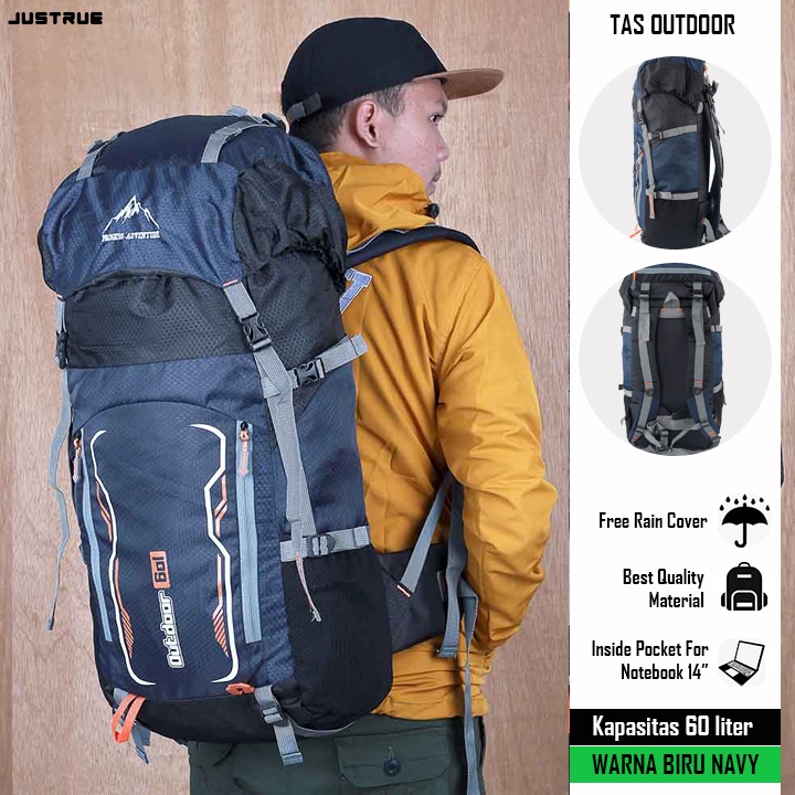 Justrue Lupus Tas Gunung 60 Liter Ransel Keril 60L Biru 123