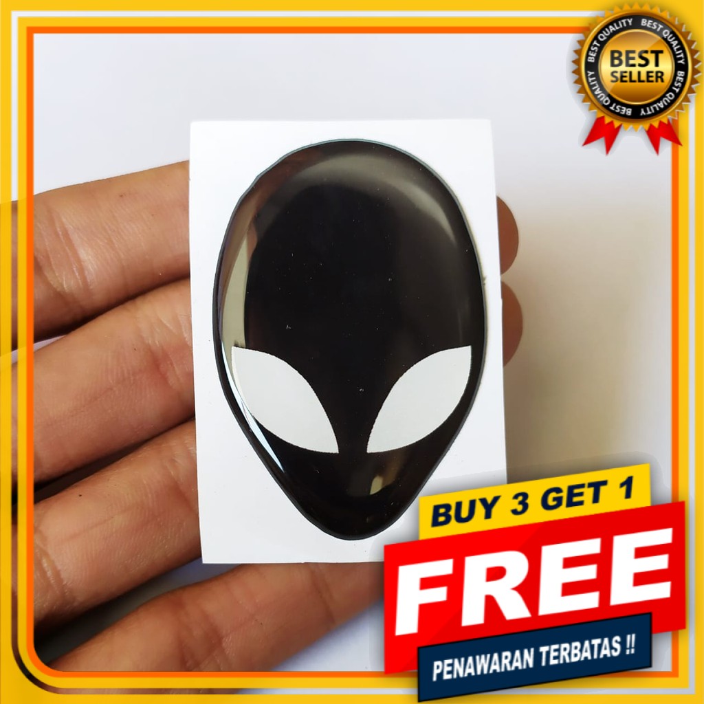 [BISA COD] ALIENWARE HEAD STIKER RESIN TIMBUL AKSESORIES PC GAMING STIKER RESIN LENTUR