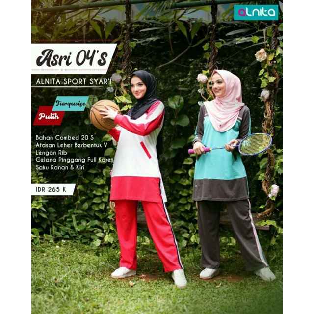 Baju Olahraga wanita Setelan Pinggang Karet ASRI 04S Alnita Nibras