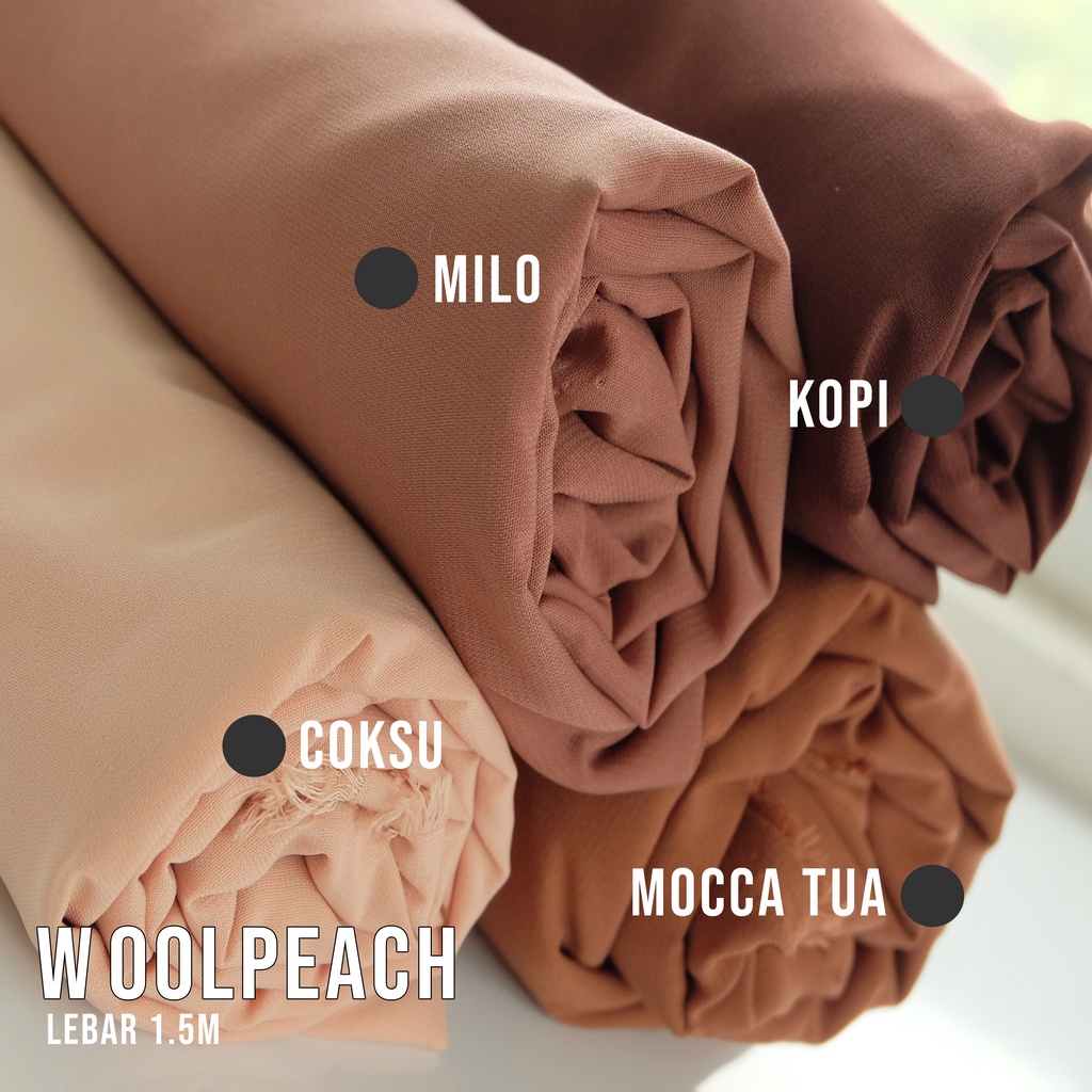 KAIN WOOLPEACH / WOLVIS /WOLFIS WOLPIS POLOS PREMIUM / HQ / GRADE A, PART 2 (per 0,5m)  bahan gamis 
