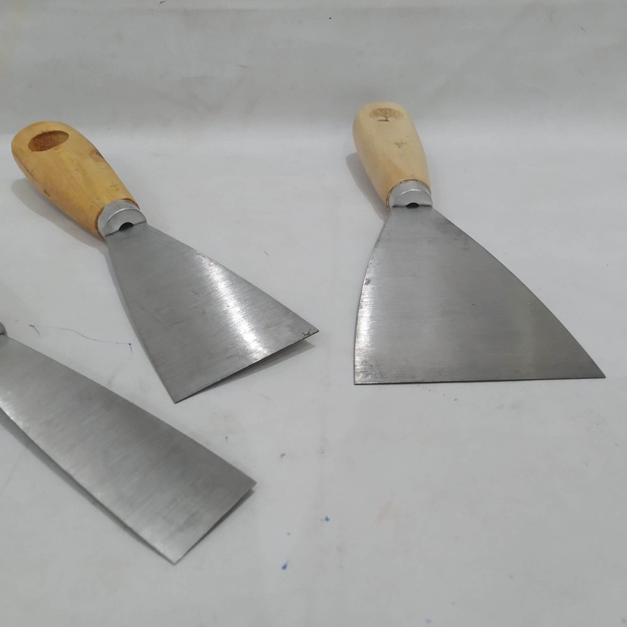 Scraper Pisau Kape Plamur Spatula Driwall set 3pcs 3&quot; 2&quot; 1&quot; 3 2 1 inch DRAMASHOP