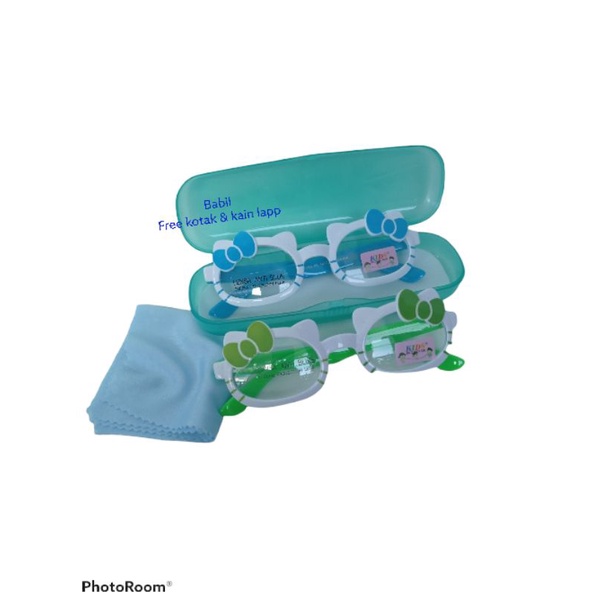 kacamata anak anti radiasi kacamata pelindung mata free kotak dan kain lapp
