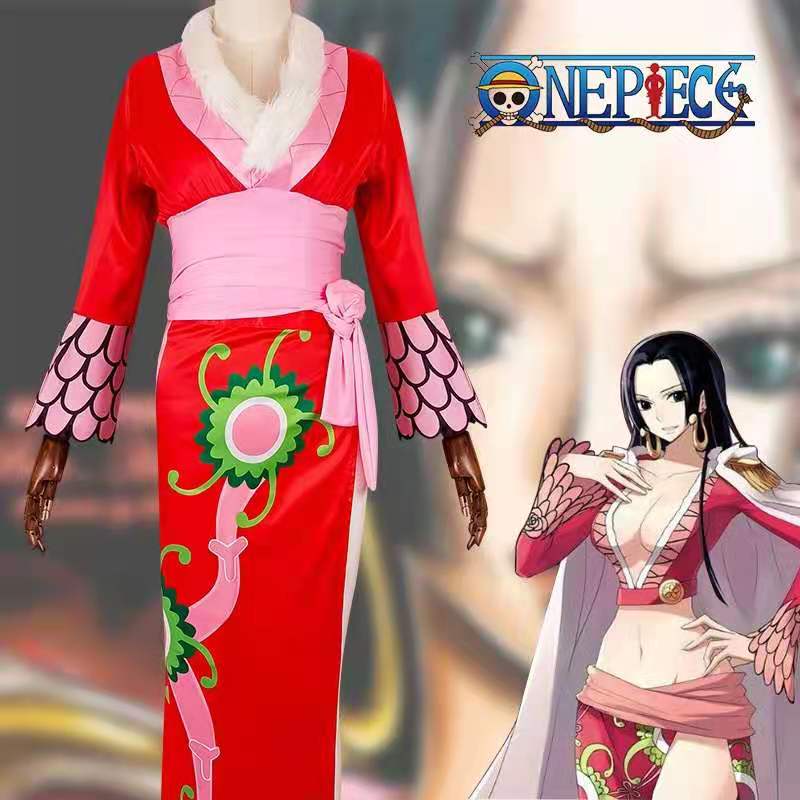 One Piece Boa Hancock Cheongsam Dress Cosplay Costume Coat Halloween Carnival Suit