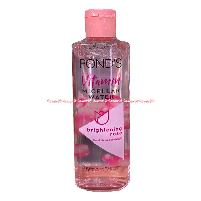 Pond's Vitamin 100ml Micellar Water Brightening Rose Hydrating Aloe Vera Pembersih Muka Wajah Tidak Perlu Dibilas Ponds Pond