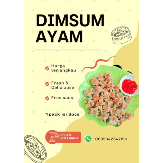 

Dimsum ayam udang isi 10pcs Frozen Fresh Original 100%