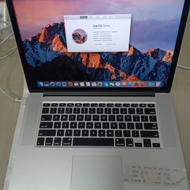 OBRAL..MC PRO RETINA 15 INCH 2013...CORE I7..RSM 16GB...SSD 512