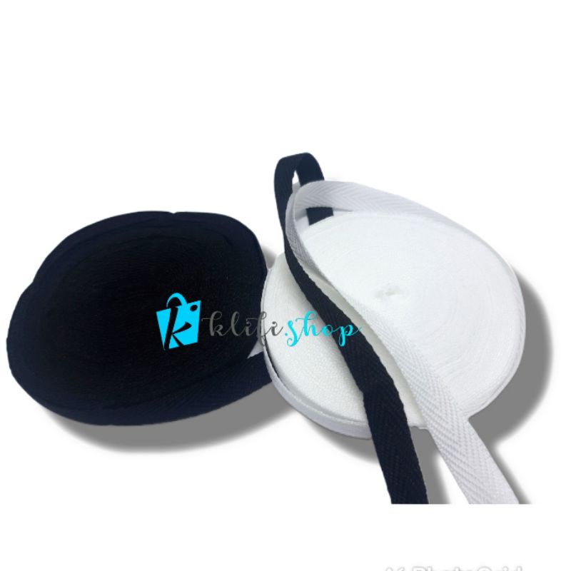 VETERBAN ROLL/ TALI UNTUK SARUNG BANTAL GULING PERROLL HITAM/PUTIH