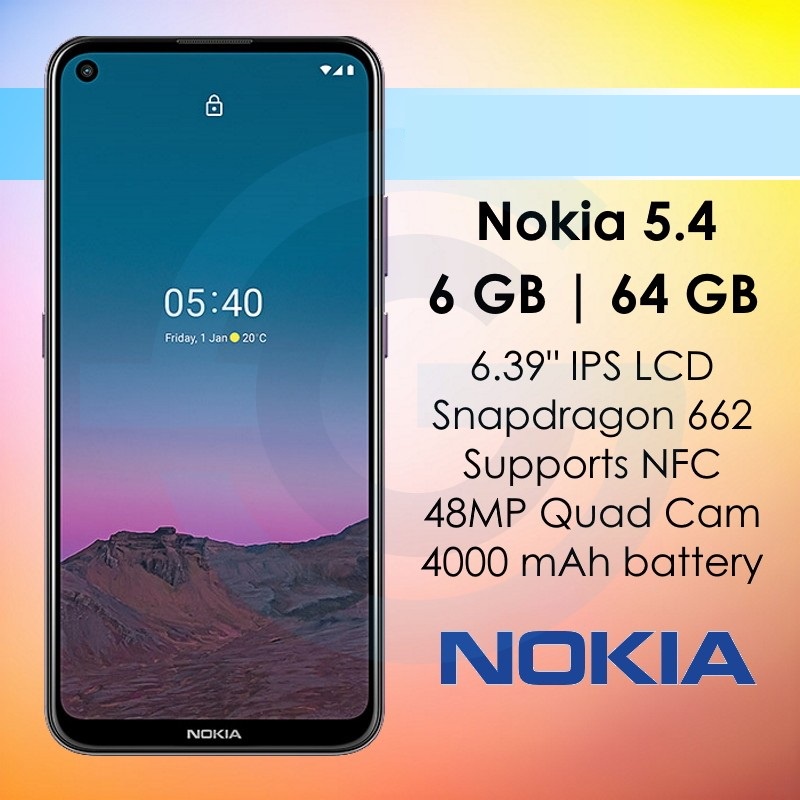 HP - HANDPHONE NOKIA 5.4 NFC RAM 6 GB/ 64GB GARANSI RESMI