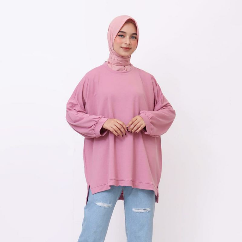 ATASAN BLOUSE BATWING JUMBO BIGSIZE OVERSIZE BABYTERRY SPANDEX - 1795-1