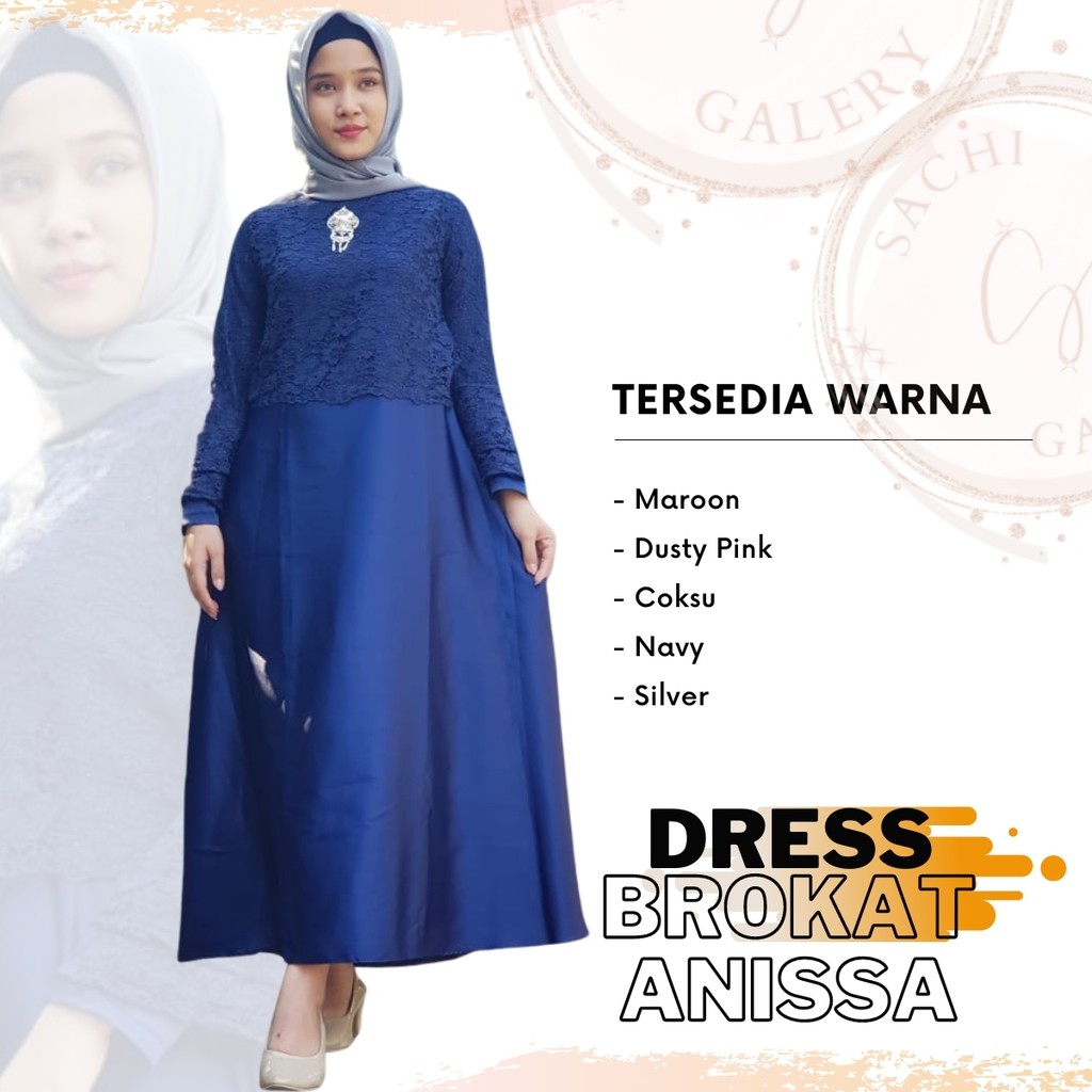 GAMIS BRUKAT ANNISA / KEBAYA BRUKAT MODERN SERAGAM MUSLIMAH HIJAB CANTIK GAMIS DRESS