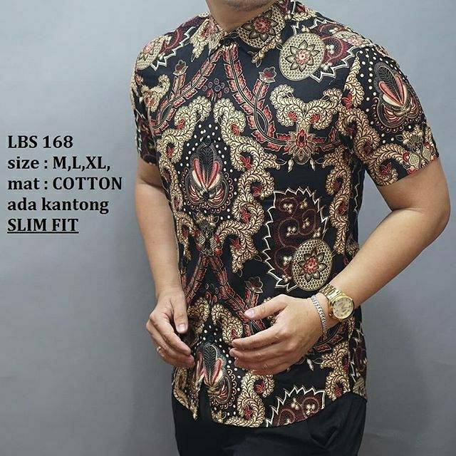 LBS 168 kemeja batik slimfit pria