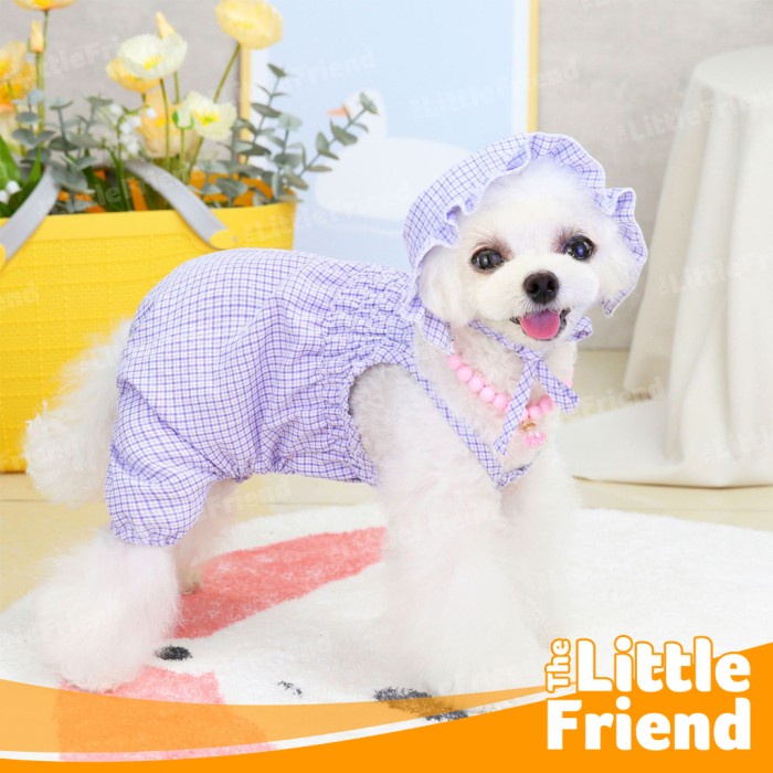 Baju Anjing Kucing Pumpkin Belt Hat Summer Dress Tartan Hot Sexy