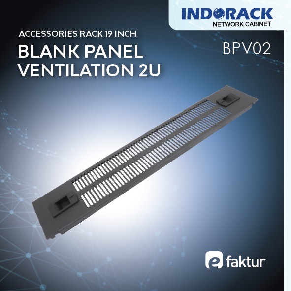 BPV02 INDORACK BLANK PANEL VENTILATION 2U BOLTLESS